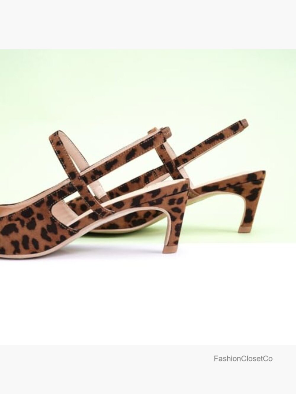 Slingback Kitten Heel Pumps - Pointed Toe Dress Shoes - Picture 4 of 6